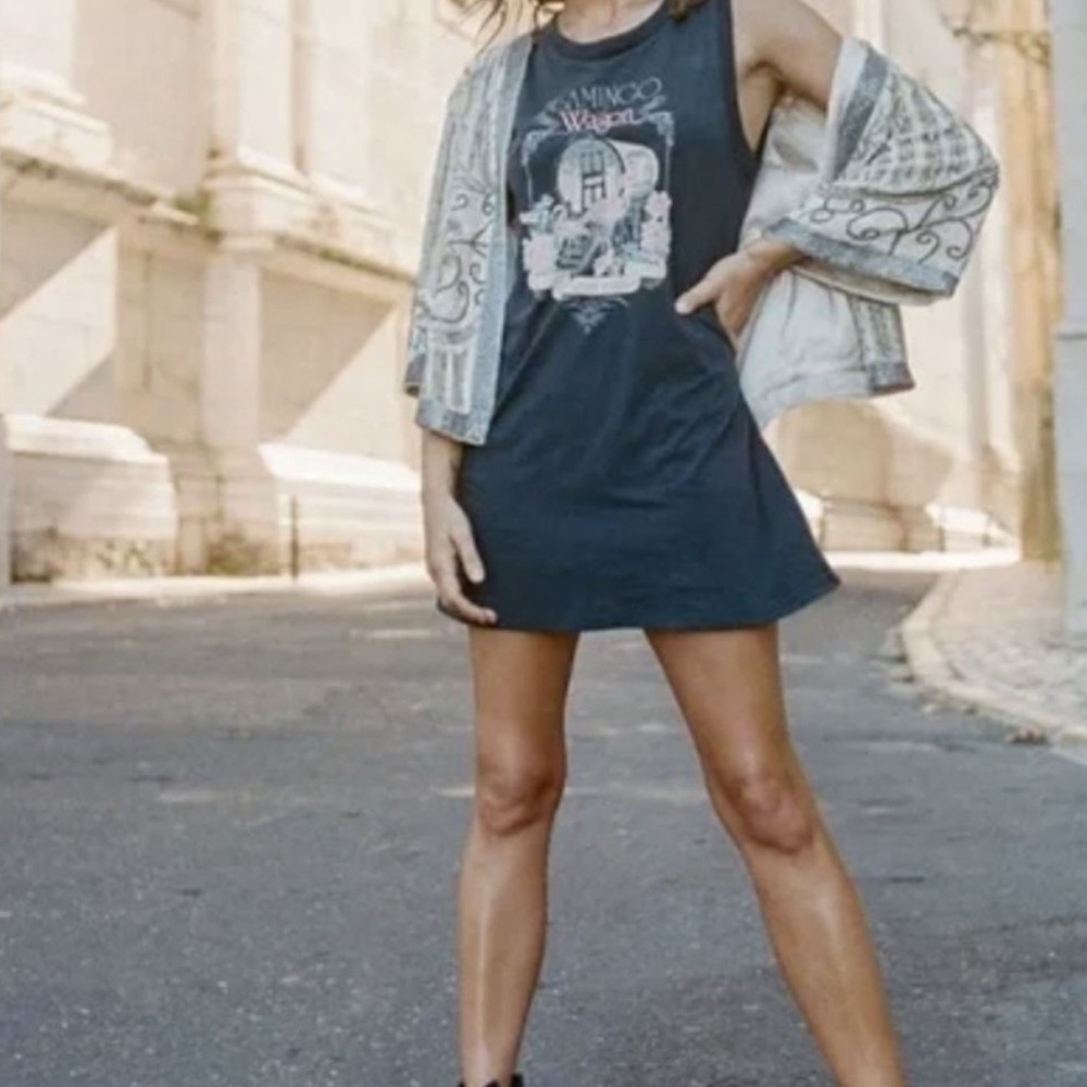 Spell Flamingo Wagon T Shirt Dress